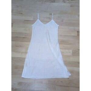 Metta Melbourne Silk Slip Midi Dress White Sz 2 Adjustable Straps Side Slits